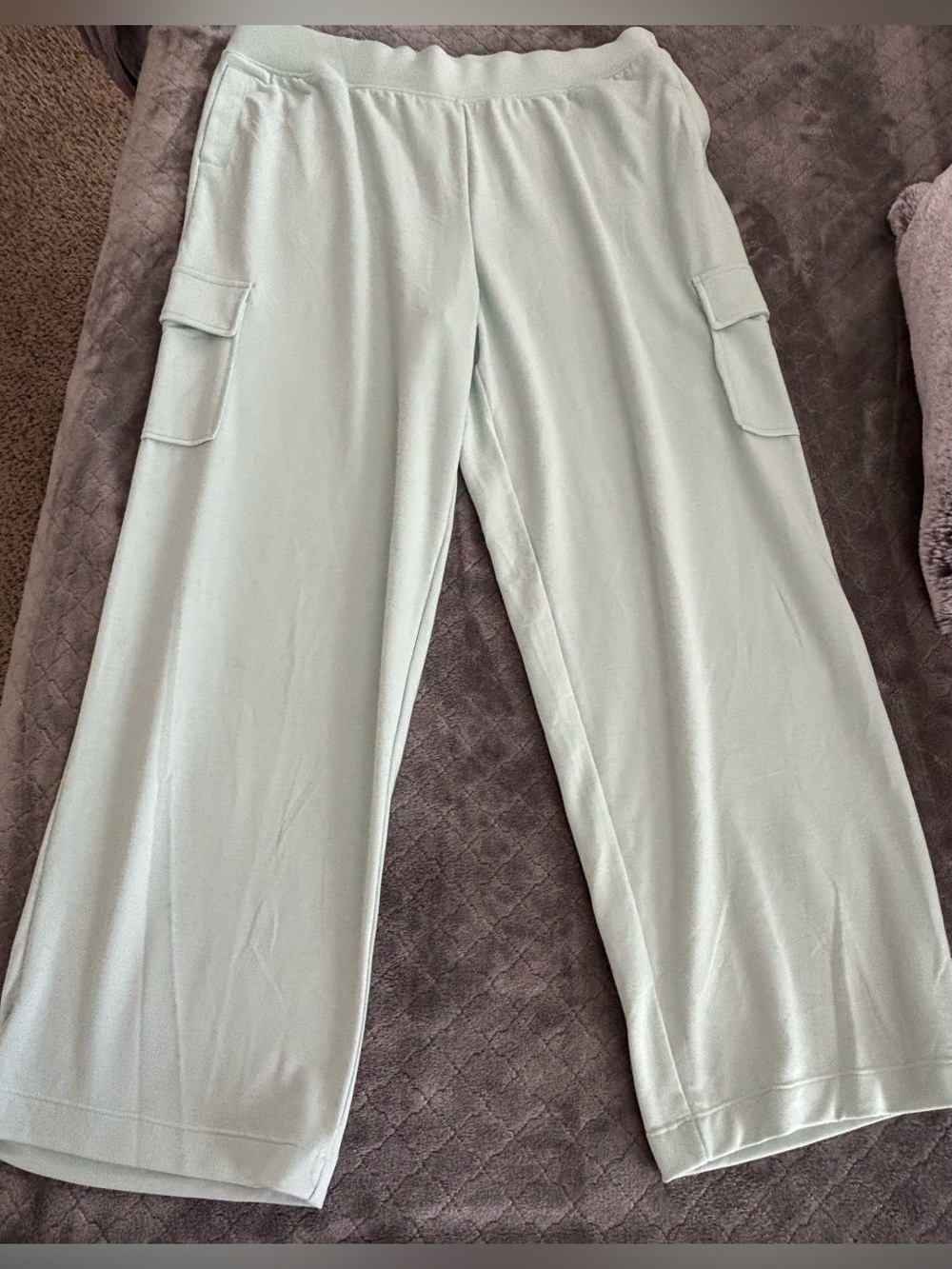 Cuddl Duds Wide-Leg Lounge Pants in Light Mint